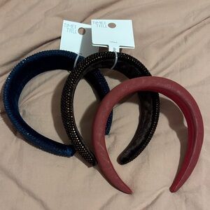 Time and Tru Stylish Headband Trio - Navy, Chocolate, Burgundy